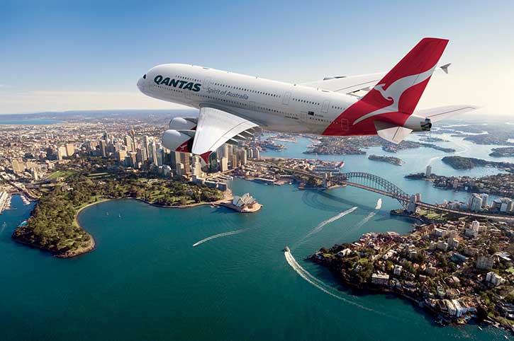 qantas in flight